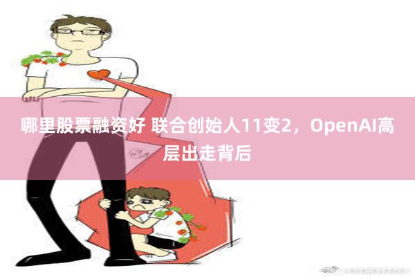 哪里股票融资好 联合创始人11变2，OpenAI高层出走背后