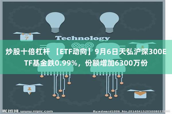 炒股十倍杠杆 【ETF动向】9月6日天弘沪深300ETF基金跌0.99%，份额增加6300万份