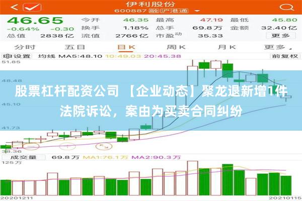 股票杠杆配资公司 【企业动态】聚龙退新增1件法院诉讼，案由为买卖合同纠纷